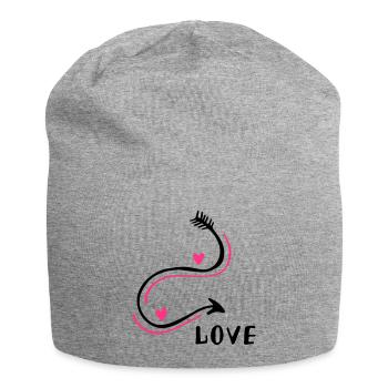 Love Heart Love Hearts Butterflies in the stomach - Jersey Beanie - heather grey - Front