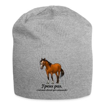 Mon cheval commande - Bonnet en jersey - gris chiné - Devant