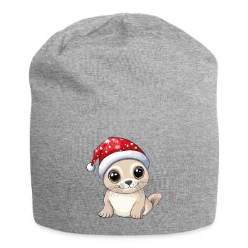 Seal Christmas Cute Cute Xmas Christmassy - Jersey Beanie - heather grey - Front
