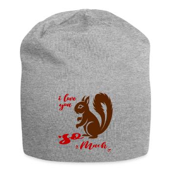 Eichhörnchen - Jersey-Beanie - Grau meliert - Vorne