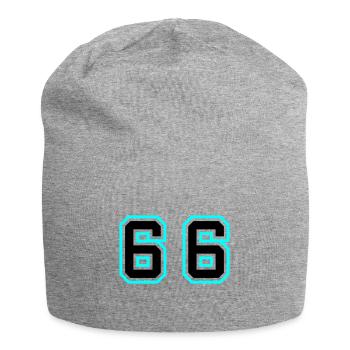 66 Zahl Symbol - Jersey-Beanie - Grau meliert - Vorne