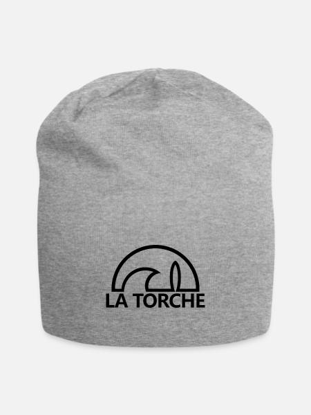 La Torche soleil minimalistisches schwarzes Surfbrett - Jersey-Beanie - Grau meliert