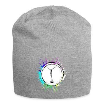 Windrad Silhouette Energie - Jersey-Beanie - Grau meliert - Vorne