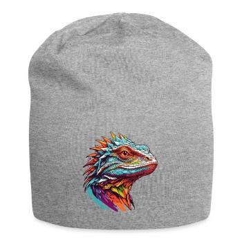 Lézard coloré Portrait Iguanes varan lézards - Bonnet en jersey - gris chiné - Devant