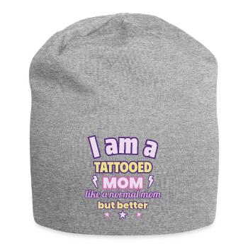 Maman tatouée, Cadeau de fête des mères, Art - Bonnet en jersey - gris chiné - Devant