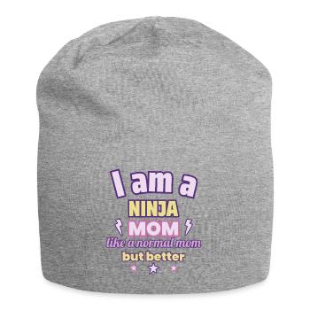 Maman Ninja, Cadeau de Fête des Mères, Arts Martiaux - Bonnet en jersey - gris chiné - Devant