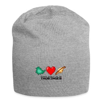 Südharz Merch - Pixel Thüringer - Jersey-Beanie - Grau meliert - Vorne