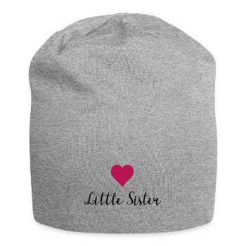 "Little Sister" Schriftzug Geschenk Idee - Jersey-Beanie - Grau meliert - Vorne