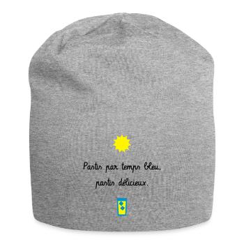 Pastis par temps bleu, pastis délicieux - Camping - Bonnet en jersey - gris chiné - Devant