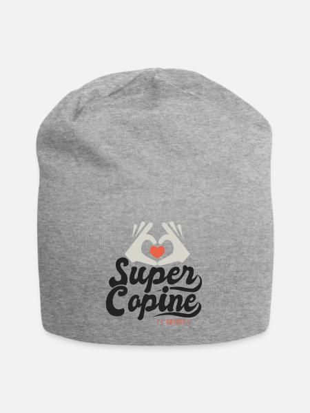 Super copine l unique cadeau copine amie - Bonnet en jersey - gris chiné