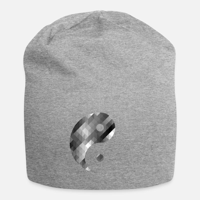 Abstraktes Yin Yang - Jersey-Beanie - Grau meliert