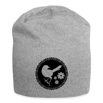 Vogel - Naturschutz Tierfreund - Jersey-Beanie - Grau meliert - Vorne