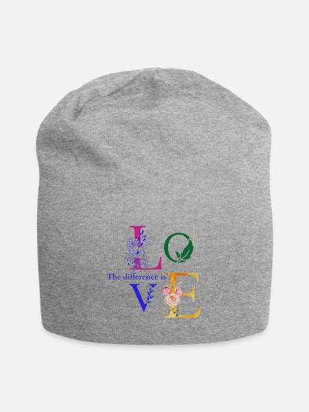 The difference is love - Jersey-Beanie - Grau meliert