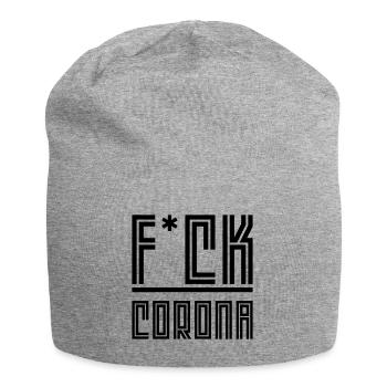 Scheiß auf Corona - Jersey-Beanie - Grau meliert - Vorne