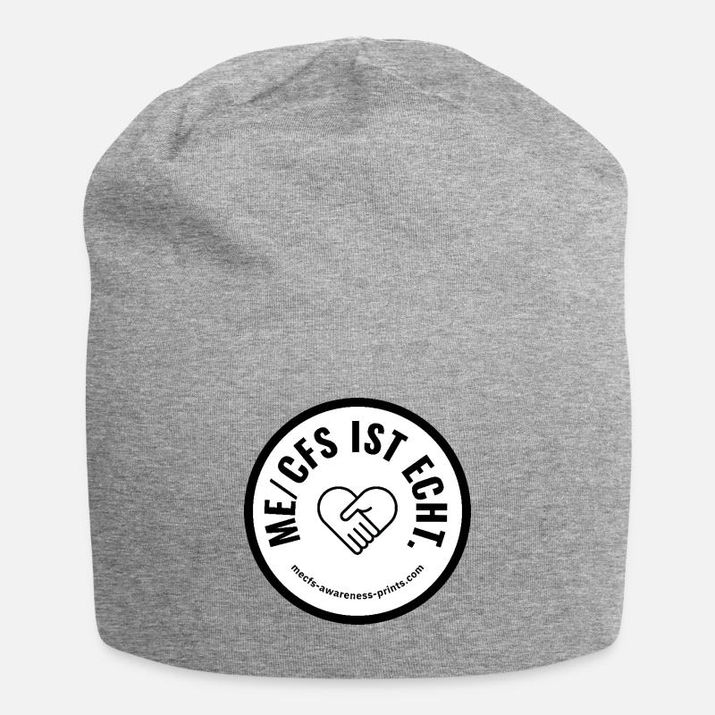 ME/CFS IS REAL 🤍 rond - blanc - Bonnet en jersey - gris chiné