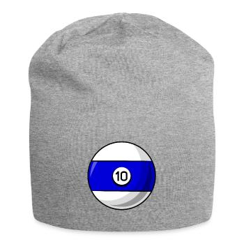 Billardkugel 10 blau Billard zehn - Jersey-Beanie - Grau meliert - Vorne