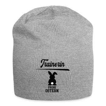 Trainerin Frohe Ostern Oster Outfit Trainer Frauen - Jersey-Beanie - Grau meliert - Vorne