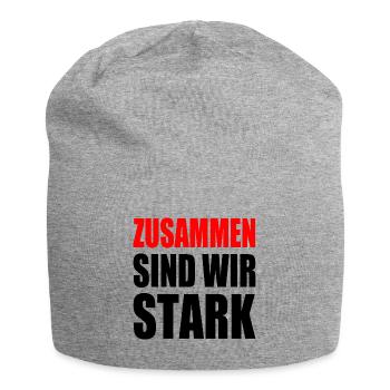 zusammen sind wir stark - Jersey-Beanie - Grau meliert - Vorne