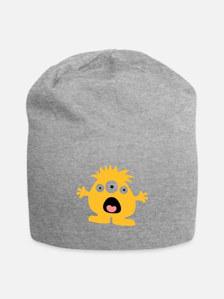 Monster - Jersey-Beanie - Grau meliert