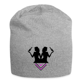 Party Woman Drunk Celebrating Bottle - Jersey Beanie - heather grey - Front