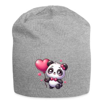 panda kawaii - Bonnet en jersey - gris chiné - Devant