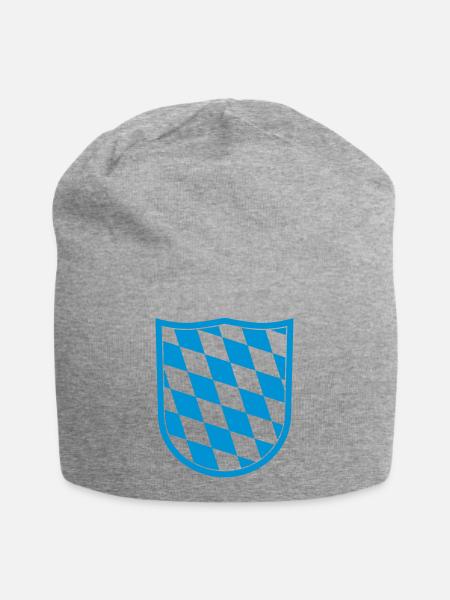 Bayern, Wappen - Jersey-Beanie - Grau meliert
