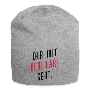 Der mit dem Bart geht. - Jersey-Beanie - Grau meliert - Vorne