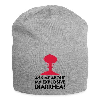 Ask me about my explosive diarrhea! - Jersey Beanie - heather grey - Front
