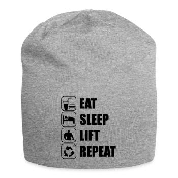 Eat Sleep Lift Repeat - Bonnet en jersey - gris chiné - Devant