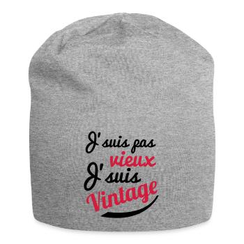 j'suis pas vieux vintage - Bonnet en jersey - gris chiné - Devant