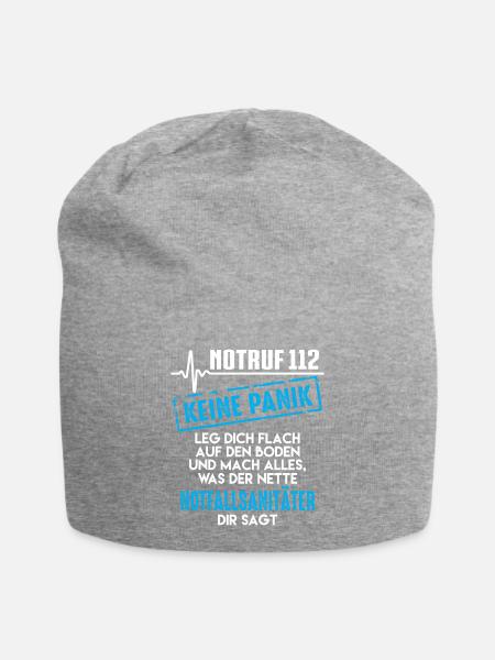 Notruf 112 - Notfallsanitäter - Jersey-Beanie - Grau meliert
