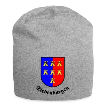 Wappen der Siebenbürger Sachsen "Siebenbürgen" - Jersey-Beanie - Grau meliert - Vorne