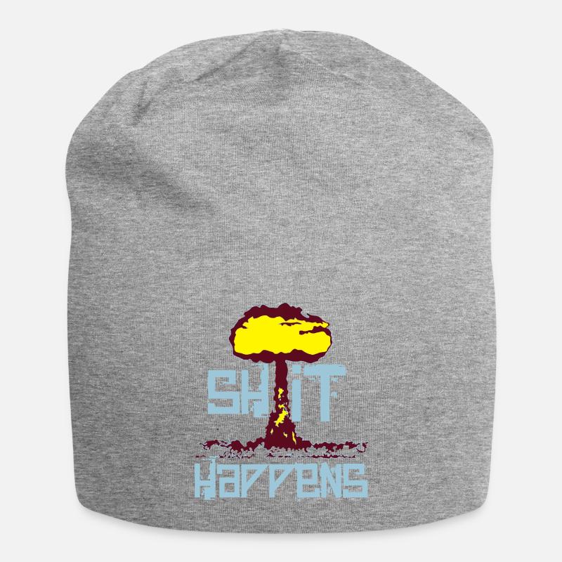 shit happens - Jersey Beanie - heather grey