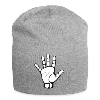 Hand - Jersey-Beanie - Grau meliert - Vorne
