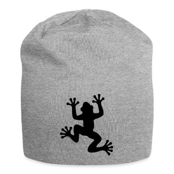 Frog / Frog Silhouette - Jersey Beanie - heather grey - Front