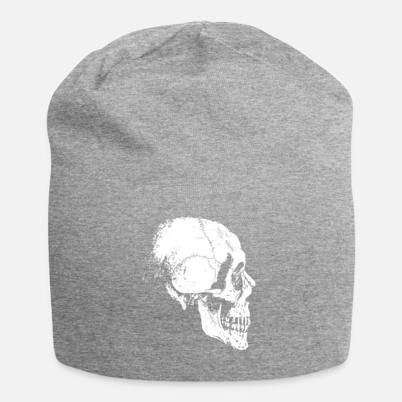 tête squelette - Bonnet en jersey - gris chiné