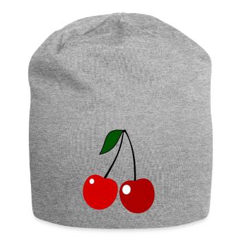 cherries kirschen veggie gemuese fruits21 - Jersey-Beanie - Grau meliert - Vorne