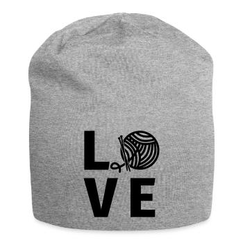 Stricken - Jersey-Beanie - Grau meliert - Vorne