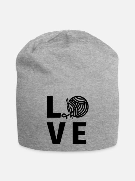 Stricken - Jersey-Beanie - Grau meliert