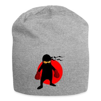 Ninja Boxer japanisch Comic Manga Geschenk - Jersey-Beanie - Grau meliert - Vorne