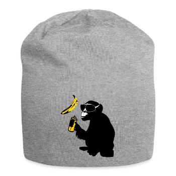 monkey sprayed banana - Jersey Beanie - heather grey - Front
