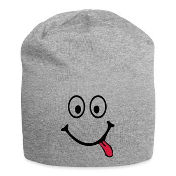 smiley - Jersey-Beanie - Grau meliert - Vorne