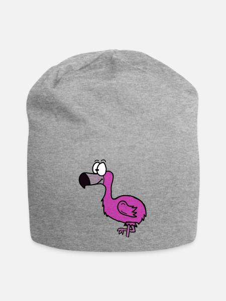 Flamingo - Jersey-Beanie - Grau meliert