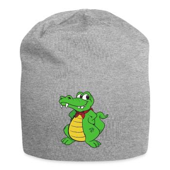 Kroko Kaiman Reptilien Tiere - Jersey-Beanie - Grau meliert - Vorne