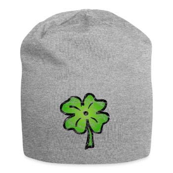 Kleeblatt Glück Irland Vintage - Jersey-Beanie - Grau meliert - Vorne