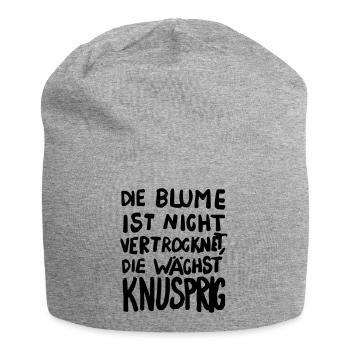 Die Blume wächst knusprig - Jersey-Beanie - Grau meliert - Vorne