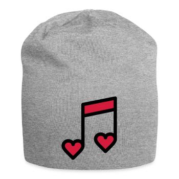 Note de musique romantique - Bonnet en jersey - gris chiné - Devant