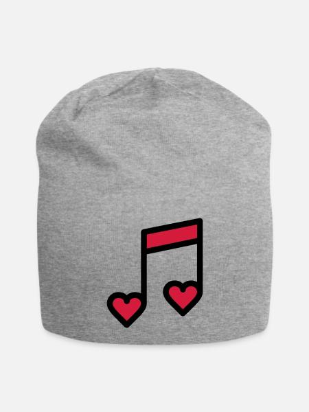 Note de musique romantique - Bonnet en jersey - gris chiné