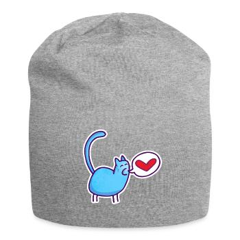 les chats aiment - Bonnet en jersey - gris chiné - Devant