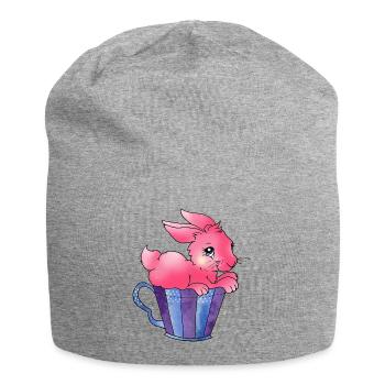Spreadshirt Easter bunny in cup2 - Jersey Beanie - heather grey - Front